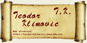 Teodor Klimović vizit kartica